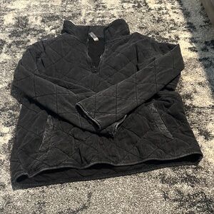 Mono B Black Quilted Sweatshirt